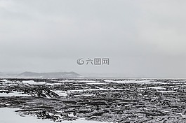 黑色和白色,景觀,山