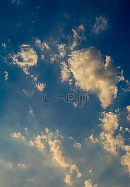 藍(lán)色,天空,云