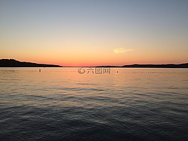 密歇根,夏天,湖