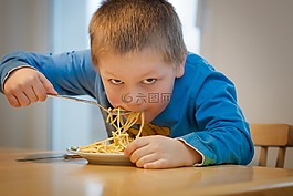 吃,面條,兒童