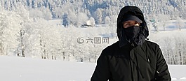 男孩,冬天,黑色