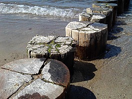 防波堤,海灘,海