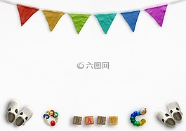 彩旗,嬰兒,鞋