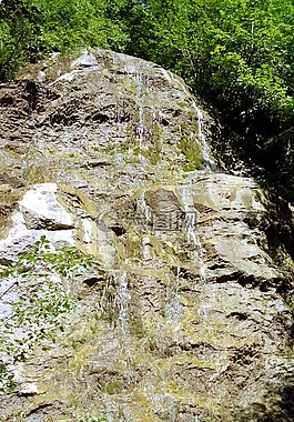 山,瀑布,巖