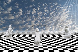 天空,國際象棋,雕像
