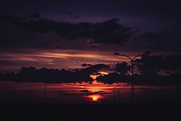 云,天空,日落