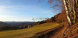 全景,景觀,秋季