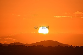 太陽,日落,自然