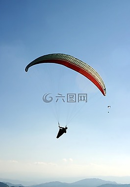 滑翔傘,降落傘,天空