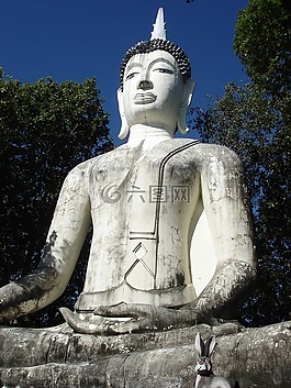 泰國(guó)北部,帕瑤,坐佛