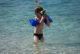 兒童,夏天,潛水員