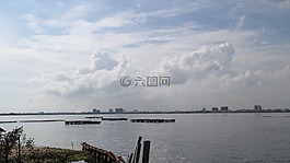 云,旅行,海