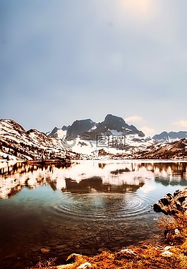 加拿大,山,湖