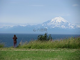 阿拉斯加州,山,旅行