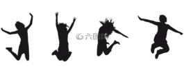 剪影,人的,喜悅