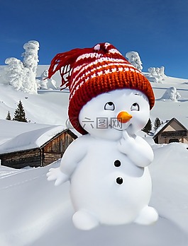 賀卡,冬天,雪人