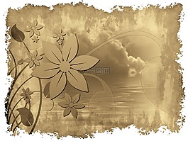 鮮花,背景,葉子