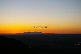 山,日落,發(fā)光