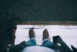 雪,冬天,皮革