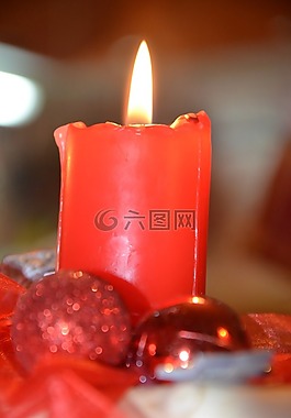 圣诞,红,蜡烛