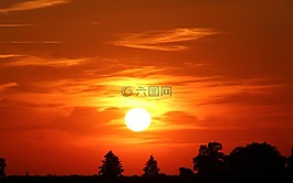 日落,太陽,abendstimmung