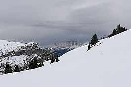 雪,山,景觀