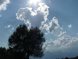 云,天空,太陽