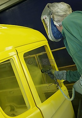 黄色,卡车,粉刷