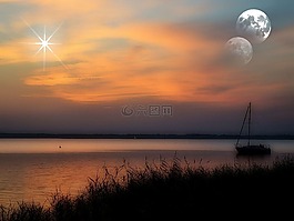 photoshop,steinhuder 海,晚上