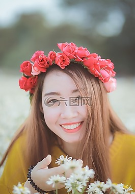 越南語,女孩,雛菊