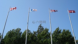 旗,旗桿,吹