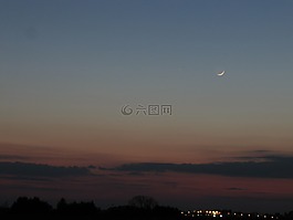 月球,汞,abendstimmung