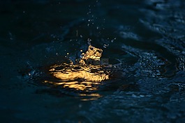 拖放,水,黃昏