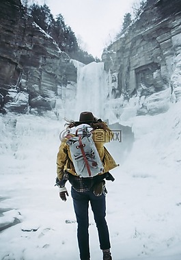 大瀑布,冰山一角,雪