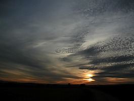 云,abendstimmung,日落