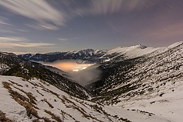 山,夜,大自然