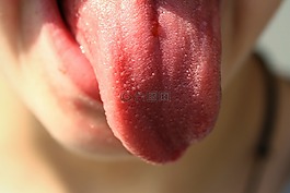 舌,人的,孩子