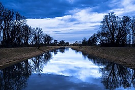 河,天空,水