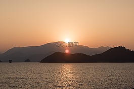 日出,山,自然