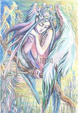 圖形,水彩,水彩鉛筆