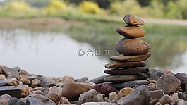 平衡,石,禪宗