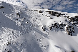 滑雪場,山,冬天