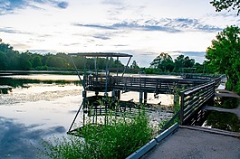 湖,公園,塢站