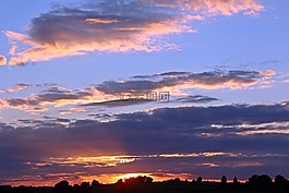 日落,太陽,abendstimmung
