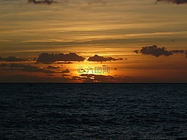 海,日落,abendstimmung