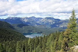 eibsee,森林,山