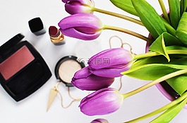 美,化妝品,鮮花
