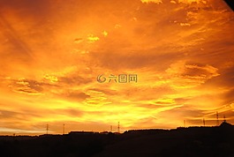 日落,天空,紅色