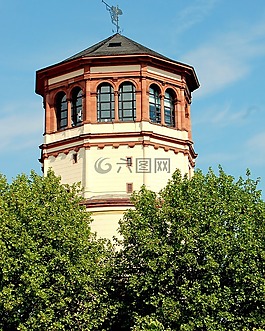 城堡塔,樹木,杜塞爾多夫