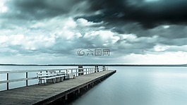 湖,云,天氣